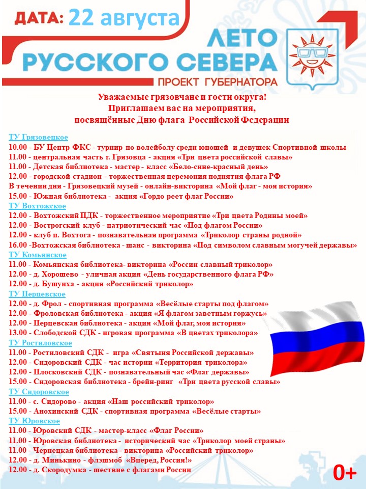 Мероприятия,  посвящённые Дню флага  Российской Федерации.