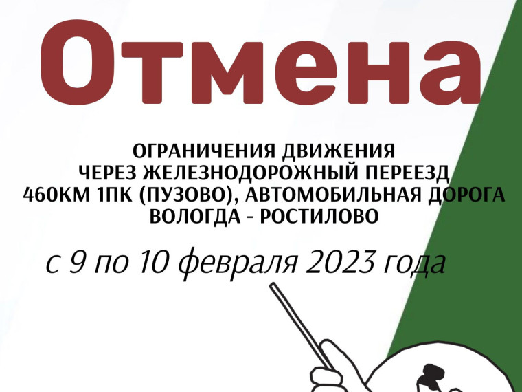 Об отмене закрытия железнодорожного переезда. Об отмене закрытия железнодорожного переезда.